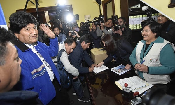 El oficialista Movimiento Al Socialismo (MAS), con Evo Morales como candidato a un cuarto periodo presidencial, y la opositora Comunidad Ciudadana (CC), se presentan con las mayores preferencias. Foto: EFE