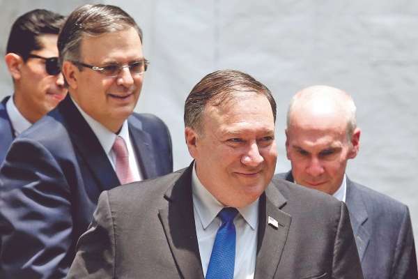 ● Ebrard y Pompeo se reunieron en México el 13 de julio de 2018. Foto: Leslie Pérez