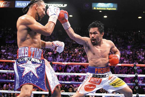 POTENCIA. Pacquiao sigue entre los mejores peleadores de la actualidad y lo demostró otra vez. Foto: AFP