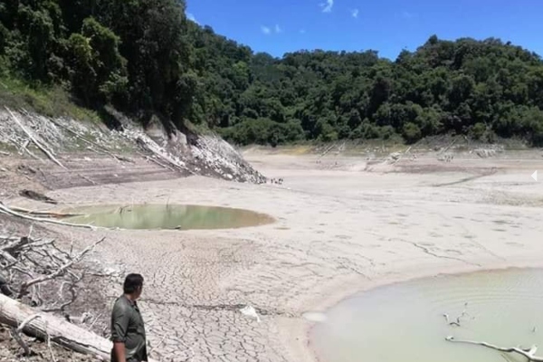 Tras la “desaparición” del lago, los habitantes recogieron algunos peces, para ponerlos en otros lagos o para consumo. Foto Especial