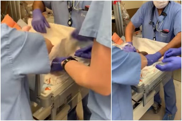 Médico deja caer a una bebé recién nacida. Foto: Especial.