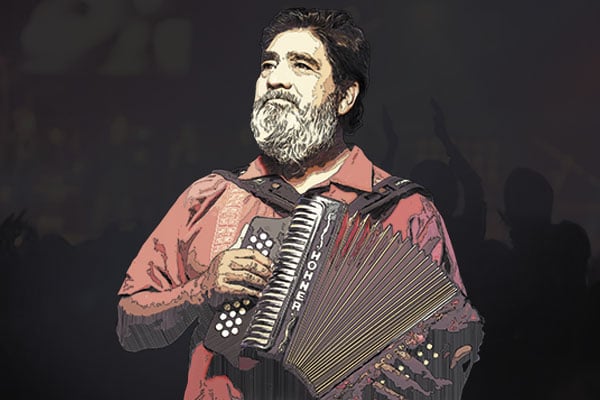 En sus últimos conciertos tocaba acompañado de la banda Cumbia Bogotá. Foto-arte: Norberto Carrasco