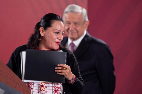 María Luisa Albores y Andrés Manuel López Obrador. Foto: Presidencia
