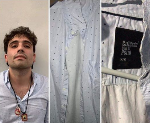 La camisa de Ovidio Guzmán. Foto: captura de redes sociales y Cuartoscuro.