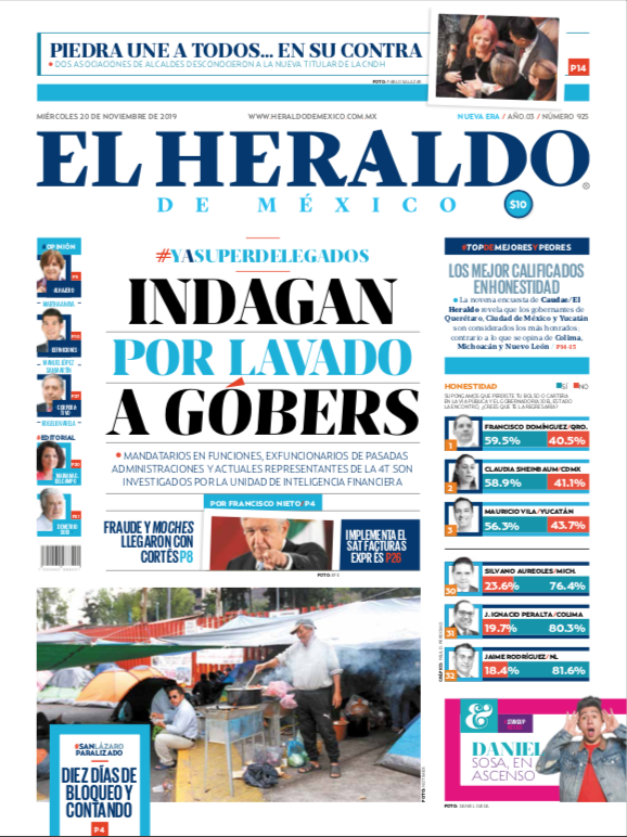PORTADA DEL 20 DE NOVIEMBRE DE 2019