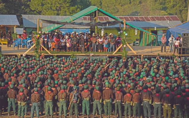 FUERZA. El cónclave zapatista se realizó en el Semillero Huellas del Caminar de la Comandanta Ramona, en la comunidad de Morelia, municipio de Altamirano. Foto: Cuartoscuro