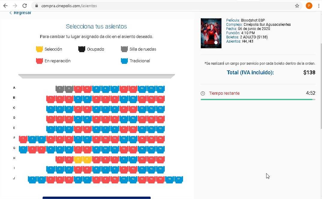 Sana distancia en salas de cine